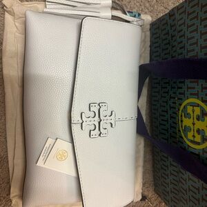 Brand New - Tory Burch Ivory Leather Clutch